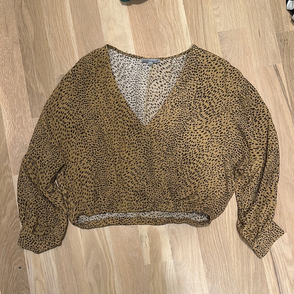 Leopard Print V-Neck Women's Top